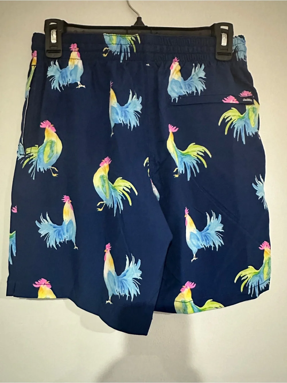 Chubbies The Fowl Plays 7” Stretch Swim Trunks Rooster Print Size S NWT